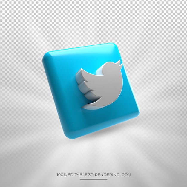 Twitter 3d-rendering sociale media icoon