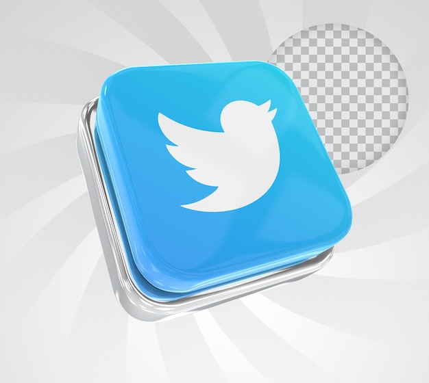 twitter 3d social media icons