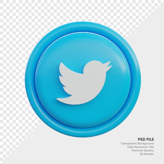 Twitter 3D-stijl logo concept pictogram in ronde geïsoleerd