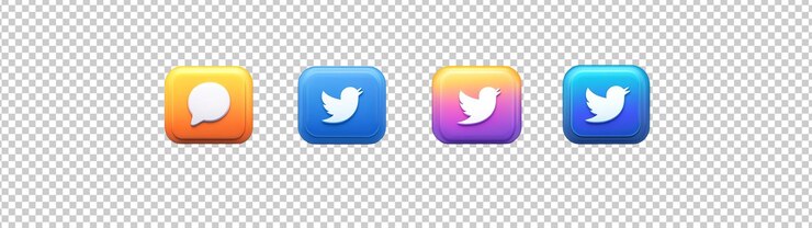PSD यूआई डिज़ाइन प्रीमियम के लिए twitter 3डी वेक्टर आइकन