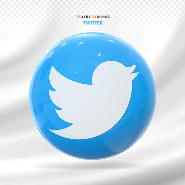 Icona social media palloncini twitter 3d