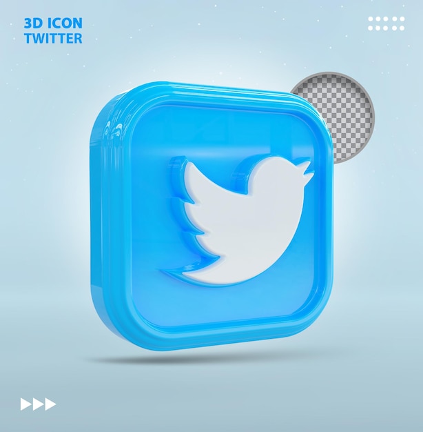 Twitter icon 3d concept