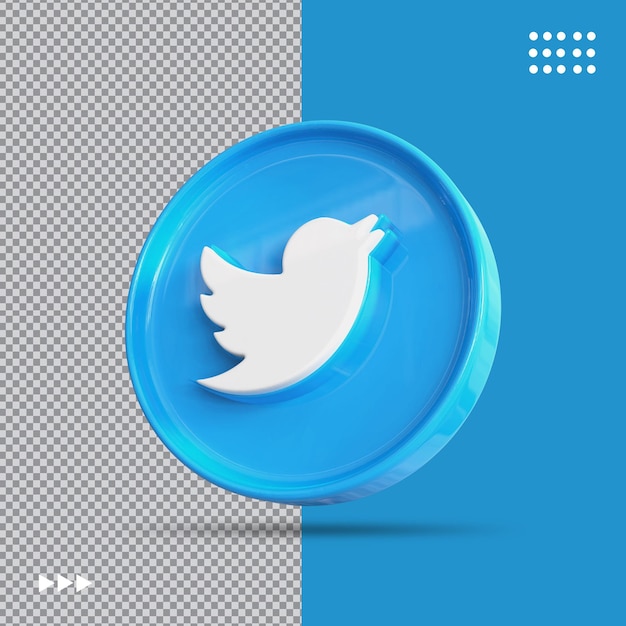 Twitter icon 3d social media concept