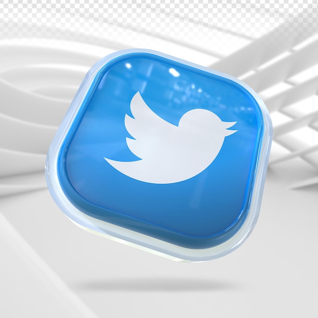 Icona di twitter 3d social media