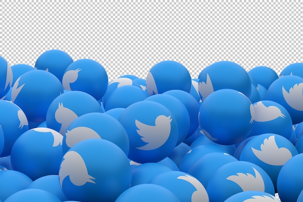 Twitter icon in blue spheres