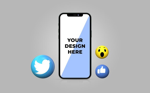 Twitter Icon Mockup on iPhone