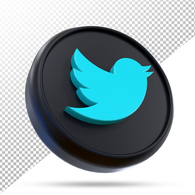 PSD twitter icon social media 3d black styles