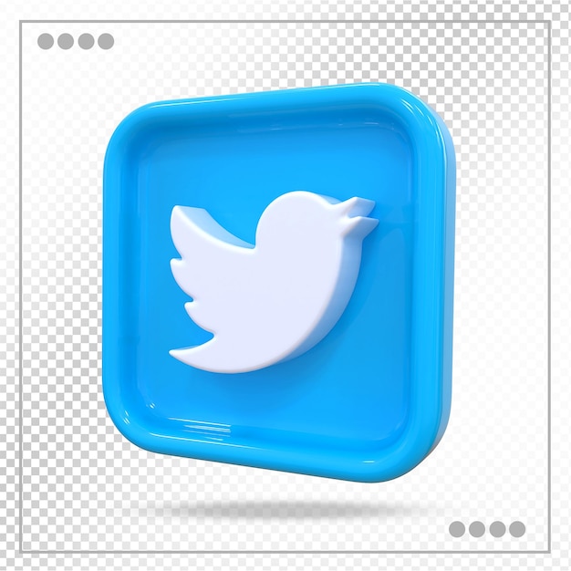 Twitter icon social media 3d