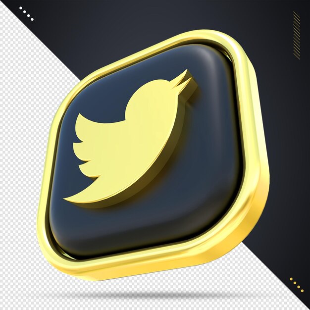 Twitter icon social media black and gold styles