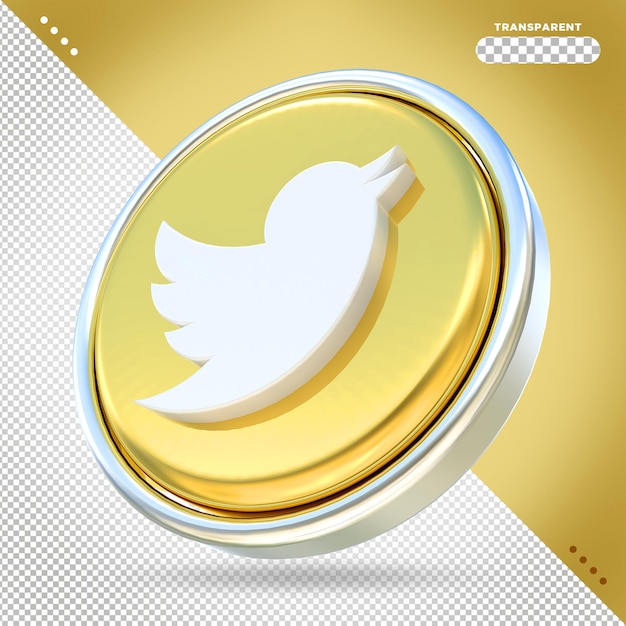 Twitter icon social media gold styles