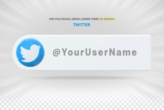 PSD twitter lagere derde banner 3d render