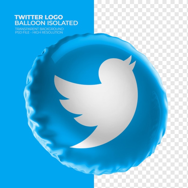 Twitter logo 3d balloon