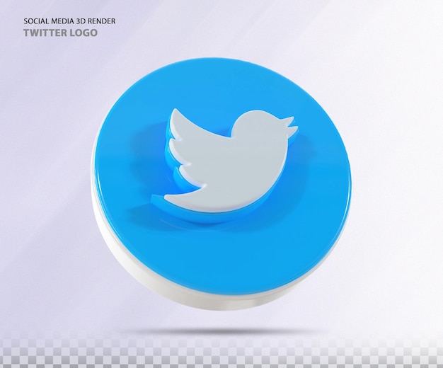 Twitter logo 3d render luxe