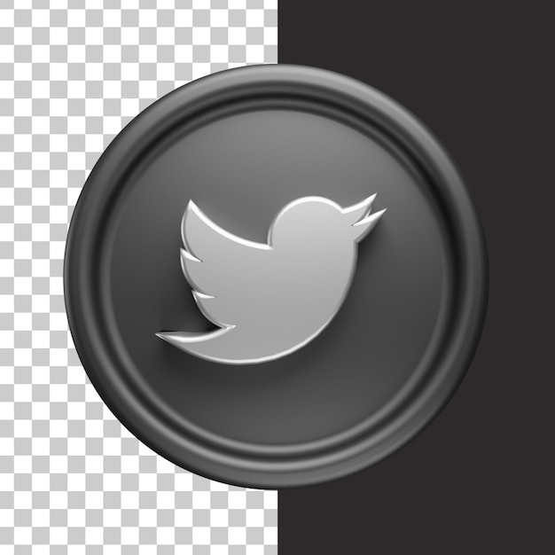 PSD logo twitter 3d