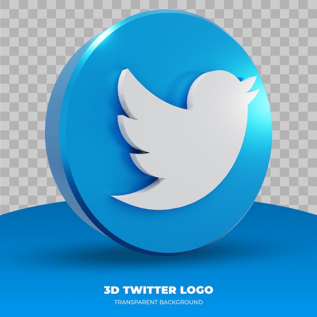 PSD logo di twitter isolato nel rendering 3d