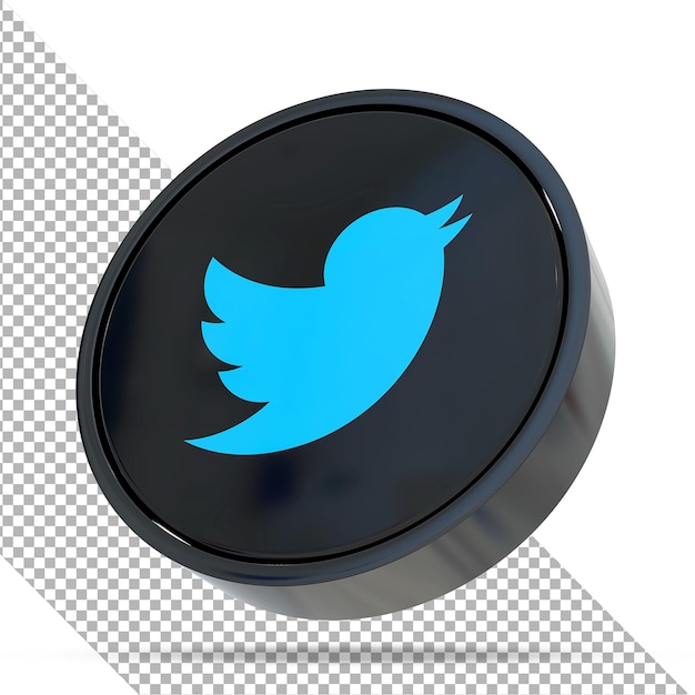 PSD twitter logo social media 3d black styles