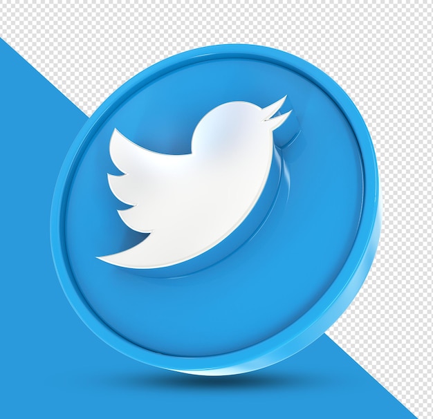 Twitter логотип социальные медиа 3d