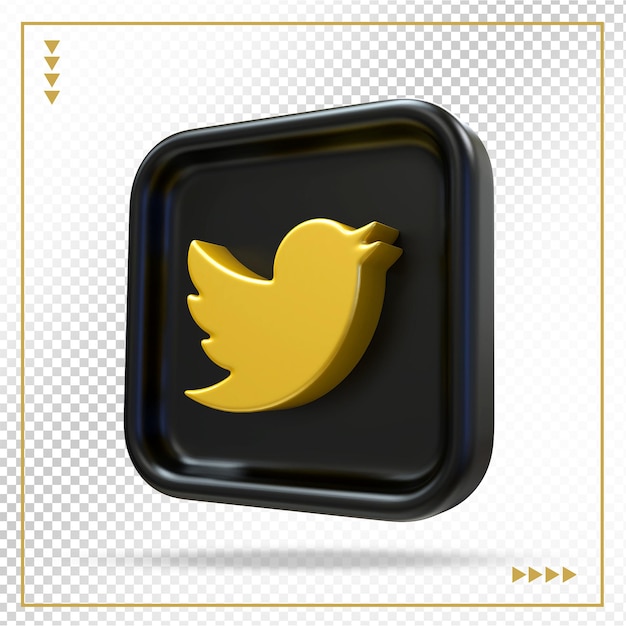 Twitter logo social media 3d