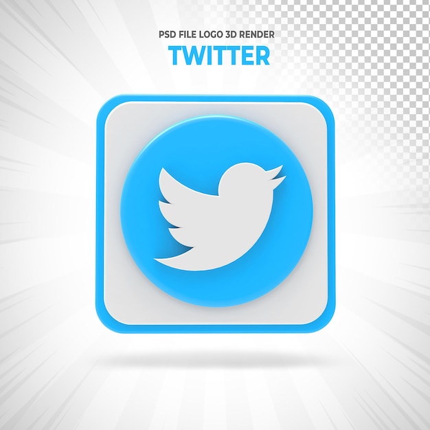 Twitter logo social media stijlen 3d render