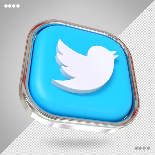 Twitter-logo sociale media 3d-stijlen