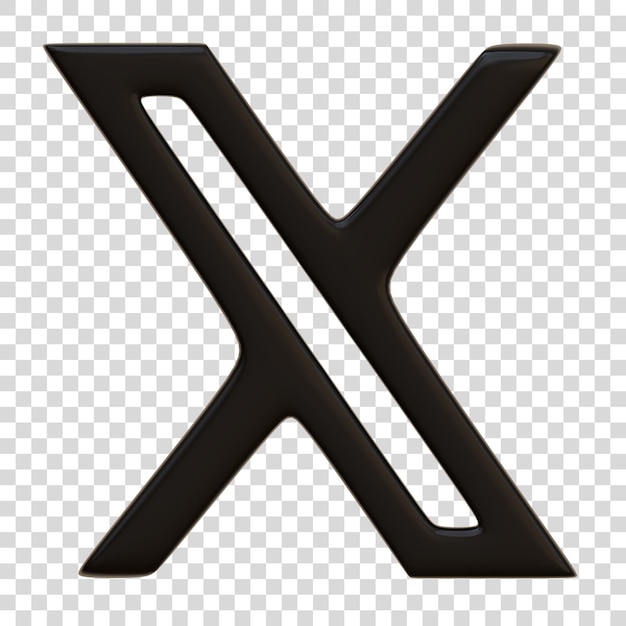 PSD Новая иконка twitter выделена на белом фоне логотип буквы x знак логотипа кнопки приложения социальных сетей