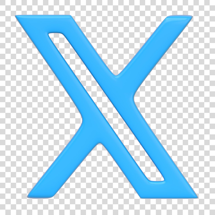 PSD новая иконка twitter выделена на белом фоне логотип буквы x знак логотипа кнопки приложения социальных сетей