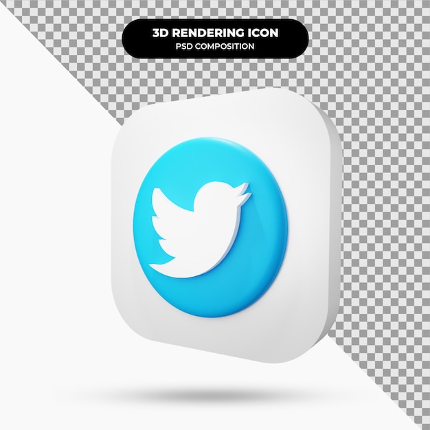 PSD twitter object 3d icon