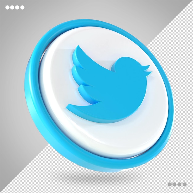 Twitter-pictogram 3d sociale media