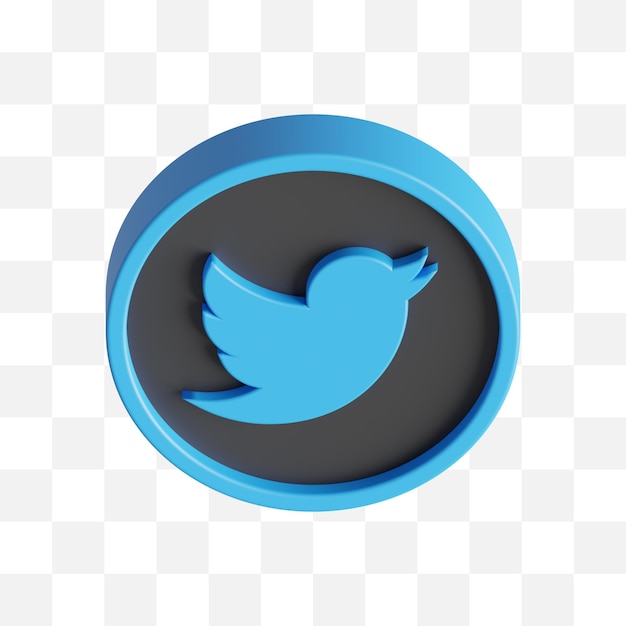 PSD twitter social media icon 3d