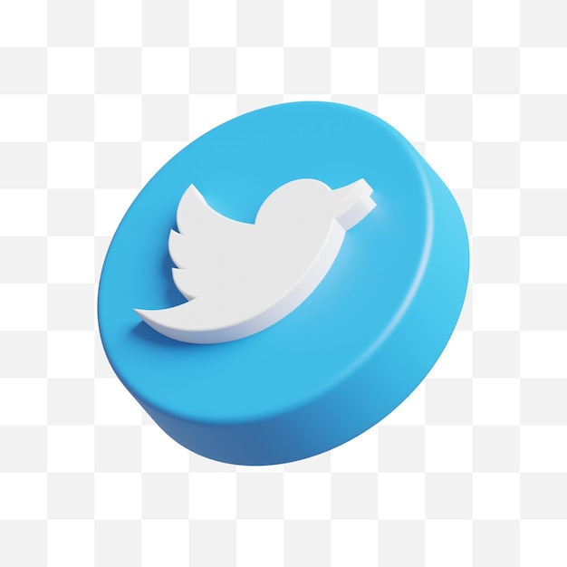 Twitter icona social media 3d