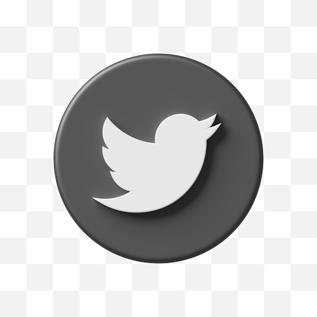 PSD twitter social media icon 3d