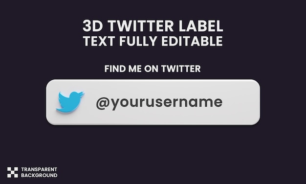 PSD twitter zoeken minimalistische sjabloon in 3d-rendering