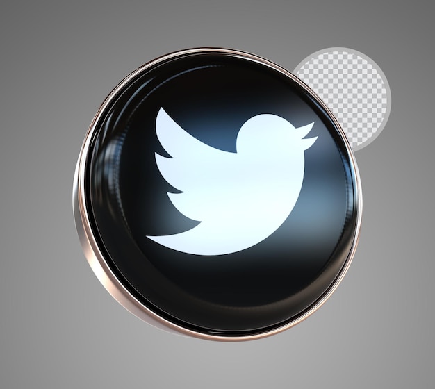 Twitter zwart 3d-rendering