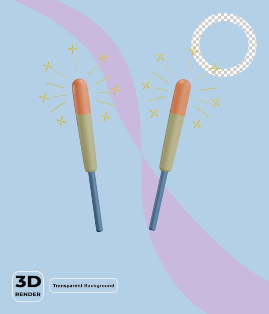 two 3d sparkler