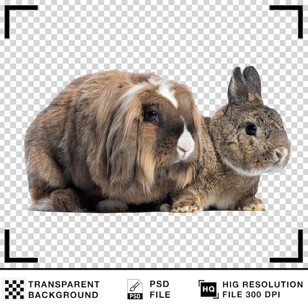 two adorable rabbits with fluffy brown fur