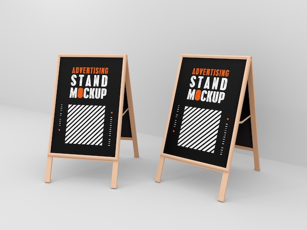 Due mockup di stand pubblicitari