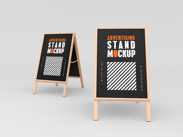 Due mockup di stand pubblicitari