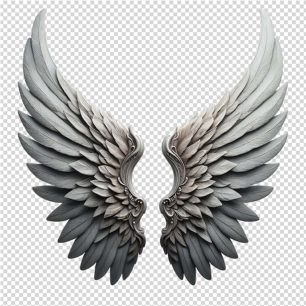 PSD two angel wings with a halo on the left