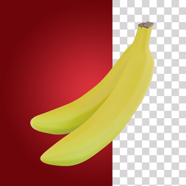 Two bananas 3d icon