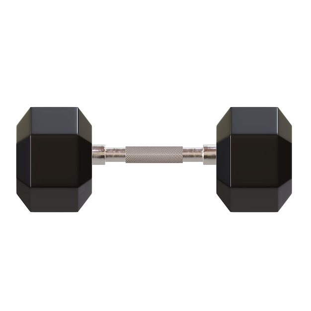 PSD two black dumbbells with metallic 3d illustration