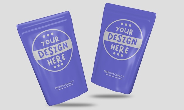 PSD two blue bags with your design here on them