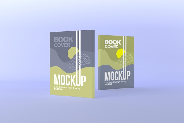 two books cover mock up 3d rendering illustration