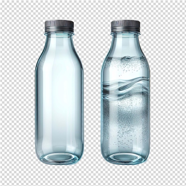 Due bottiglie d'acqua con le parole 