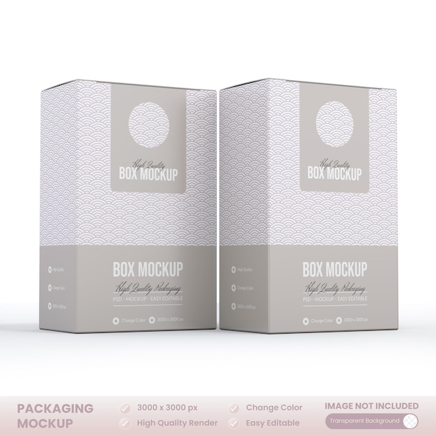 PSD two box stand packaging mockup