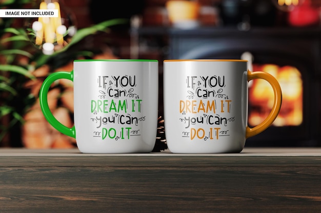 PSD two branded cups mockup