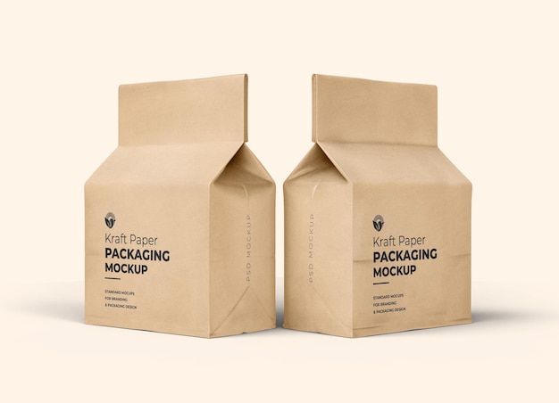 Two brown kraft paper packaging boxes with the word kraft on them.