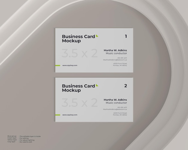 PSD two business card mockup