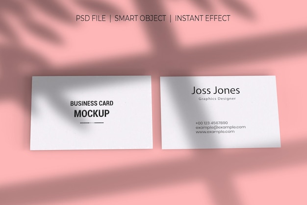 PSD two business cards on a pink background