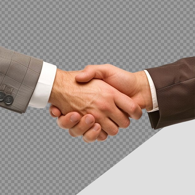 PSD two businessman hand shake png isolated on transparent background