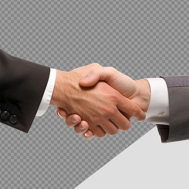 PSD two businessman hand shake png isolated on transparent background